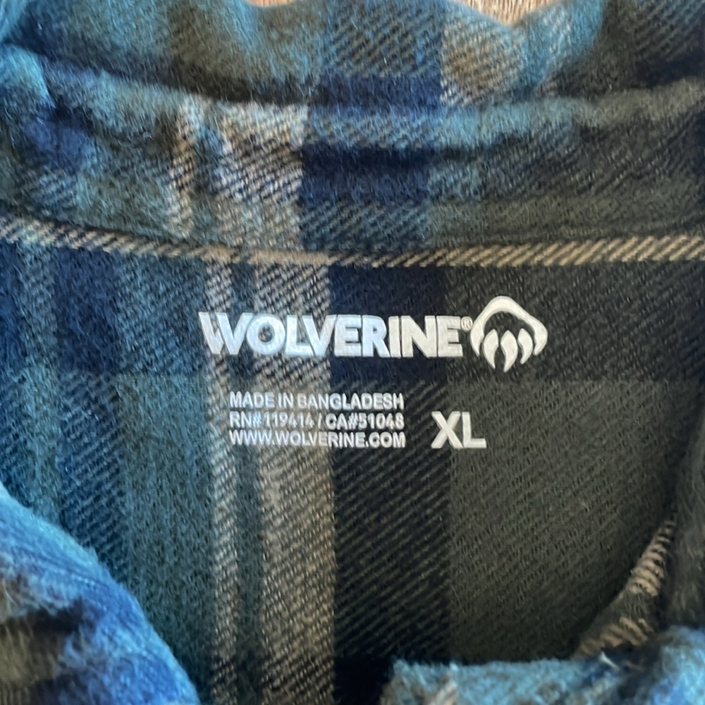 Wolverine Flannel. Green Plaid. XL - Picture 2 of 3
